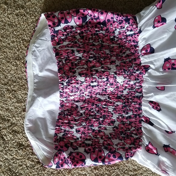 Lilly Pulitzer Felicity Resort White Ladybug Garden Strapless Dress SIZE 8 - Picture 5 of 7